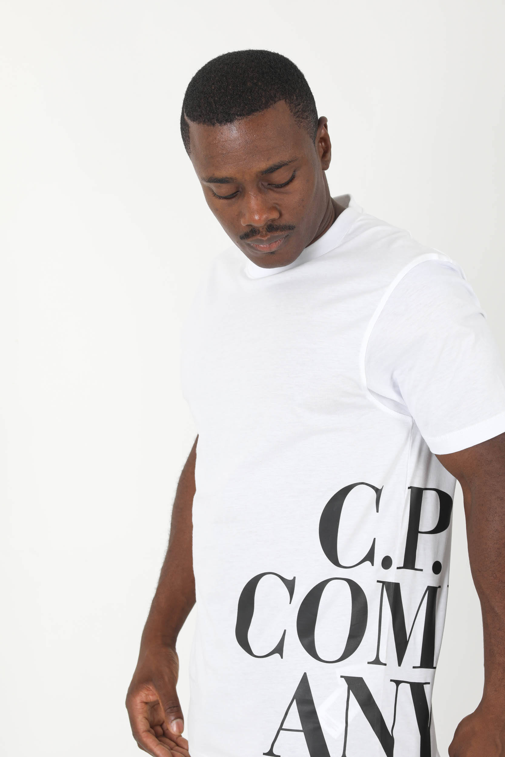 T-SHIRT C.P COMPANY BLANC LOGO S146A-103