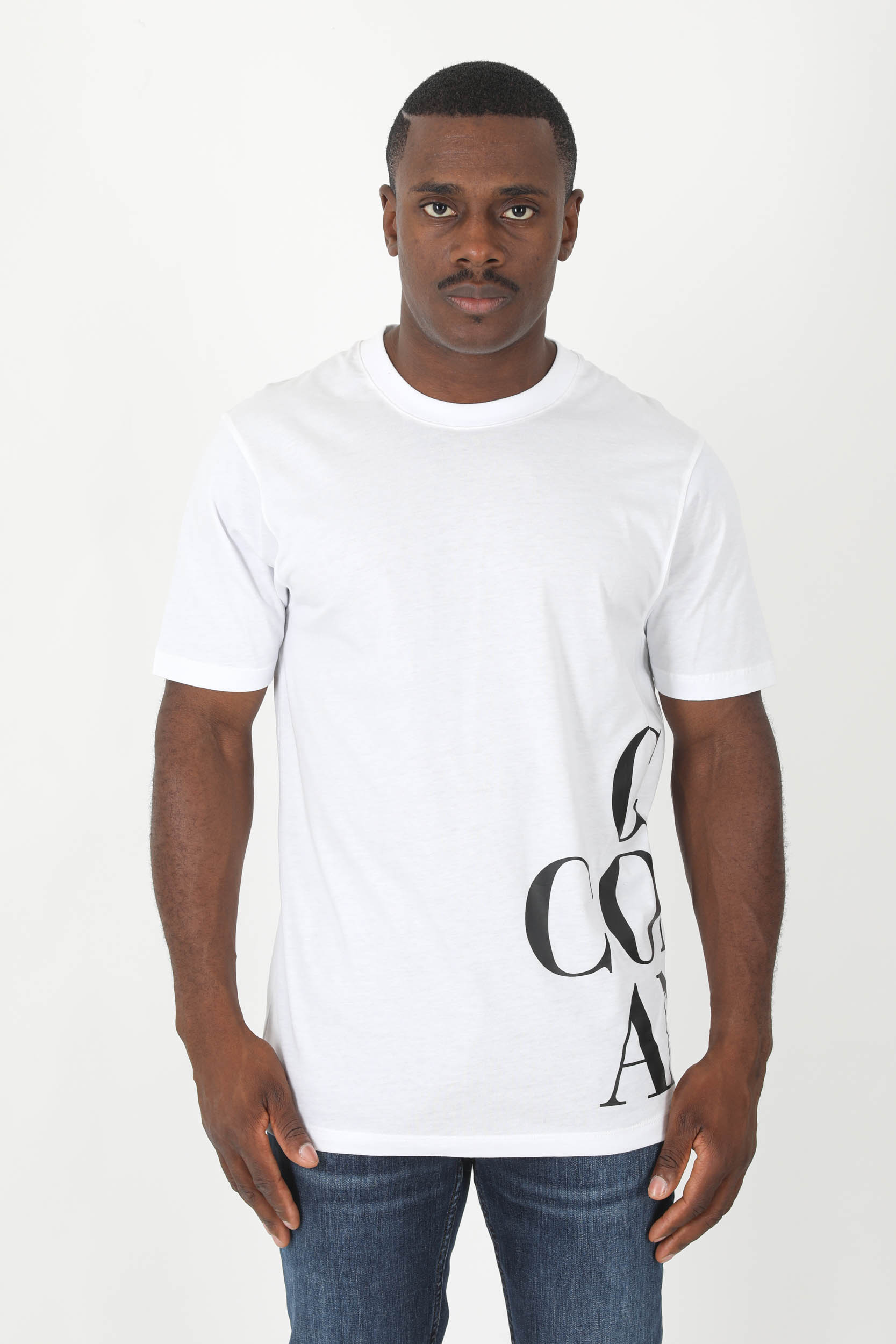 T-SHIRT C.P COMPANY BLANC LOGO S146A-103