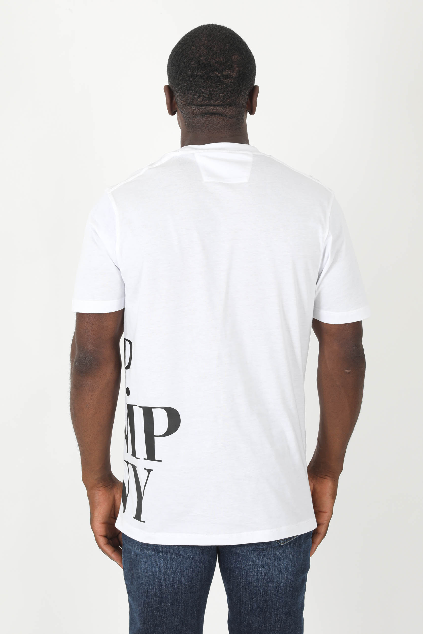 T-SHIRT C.P COMPANY BLANC LOGO S146A-103