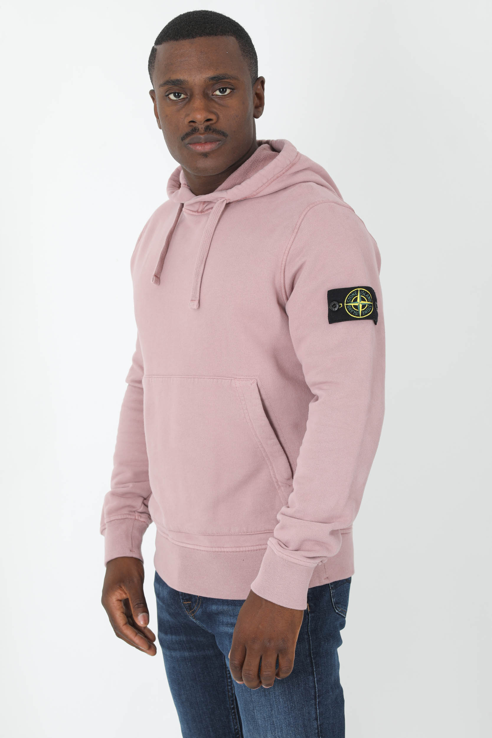 SWEAT A CAPUCHE STONE ISLAND ROSE 771564120-V0086