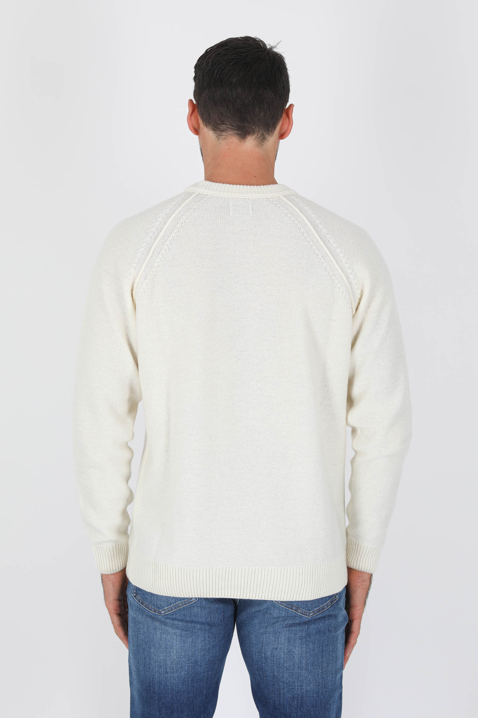 PULL EN LAINE C.P COMPANY BLANC LOGO N331A-103