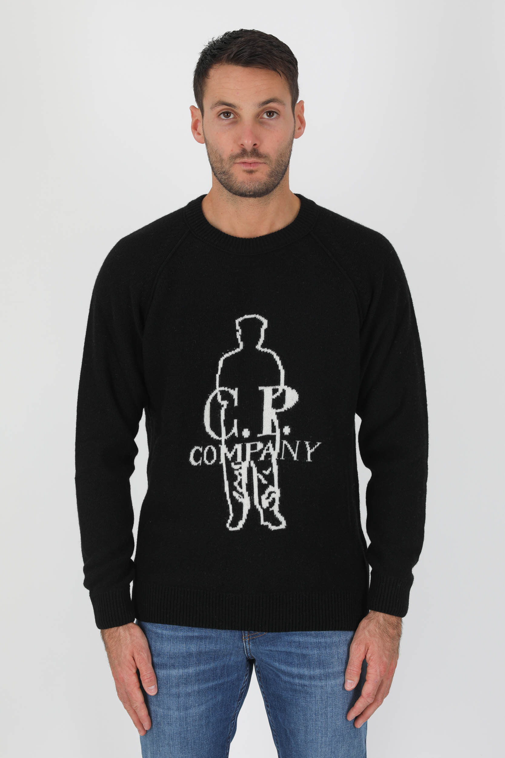 PULL EN LAINE C.P COMPANY NOIR LOGO N331A-999