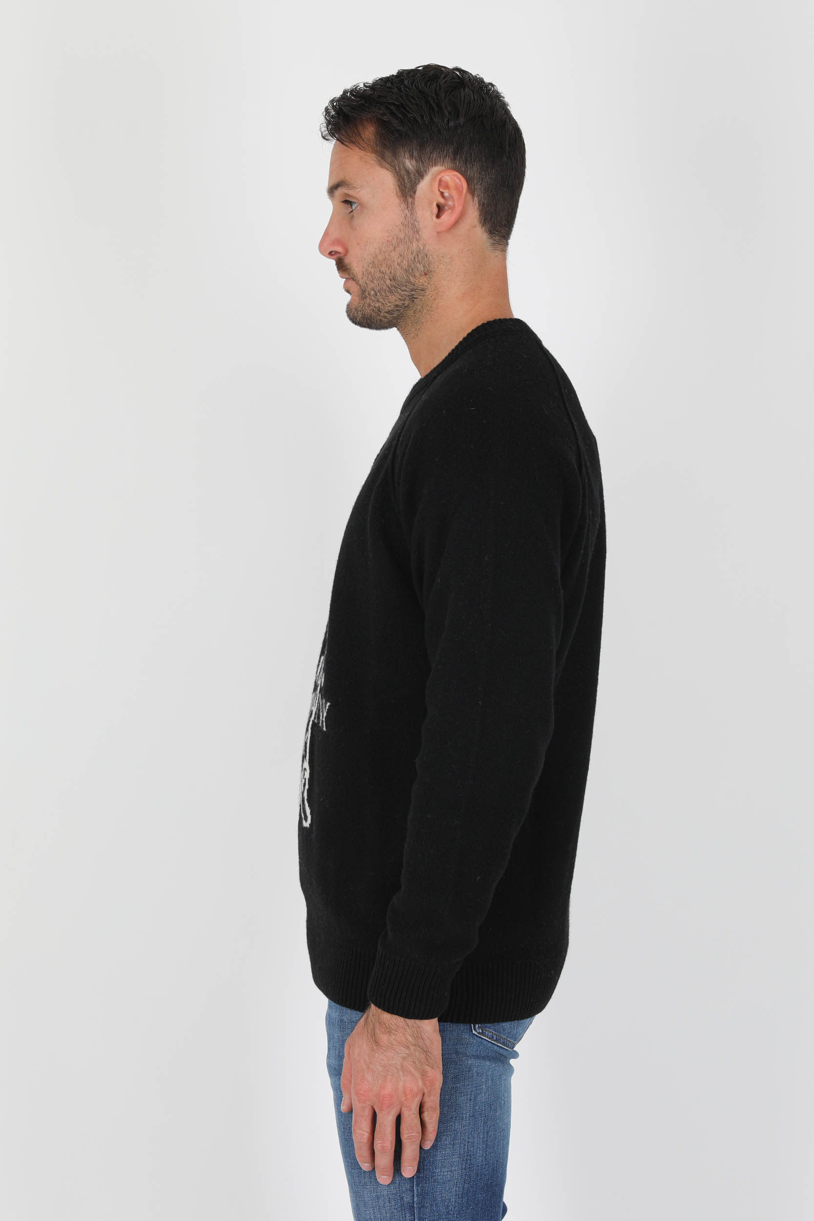 PULL EN LAINE C.P COMPANY NOIR LOGO N331A-999