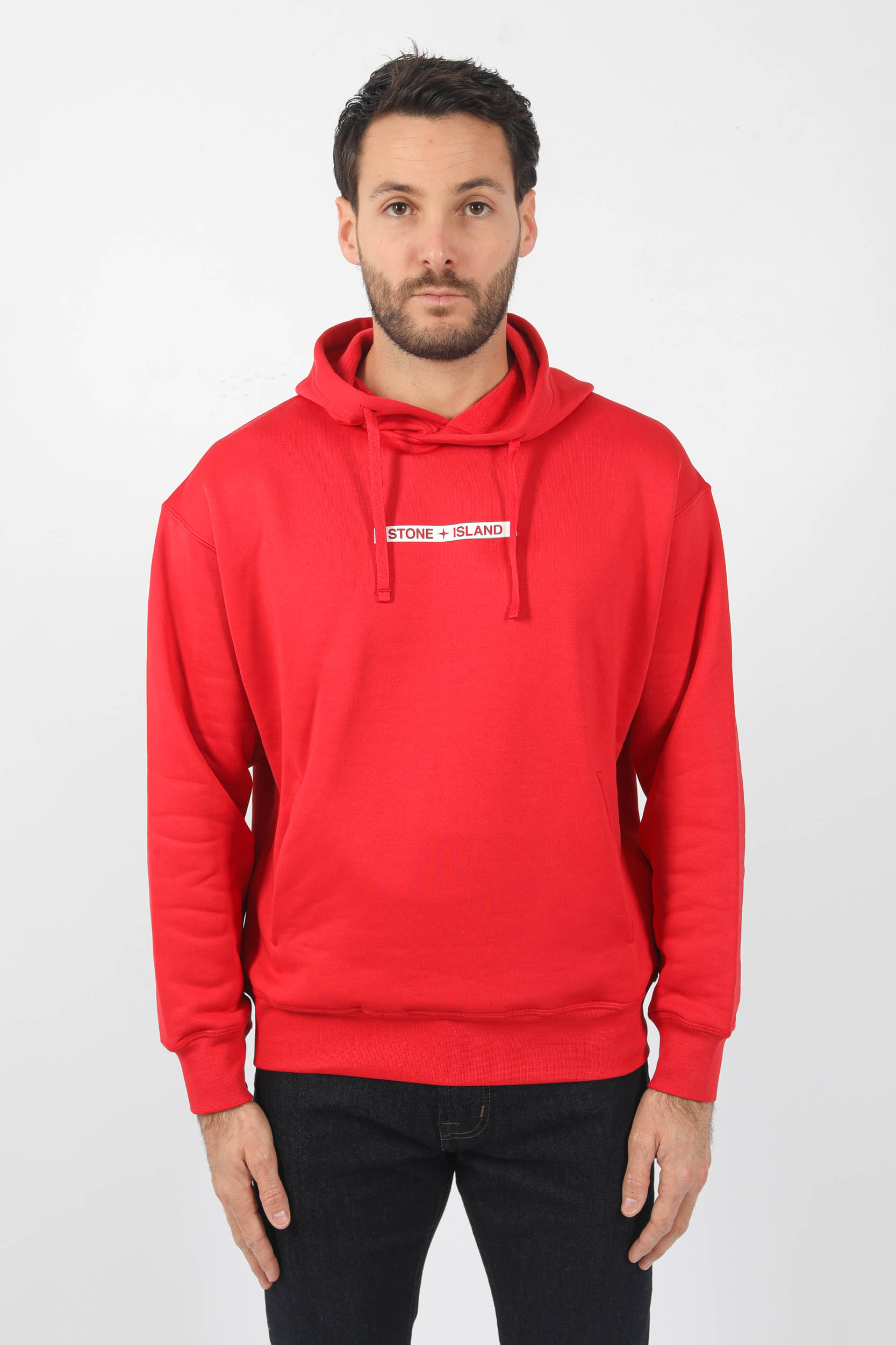 SWEAT A CAPUCHE STONE ISLAND ROUGE 771560335-V0010