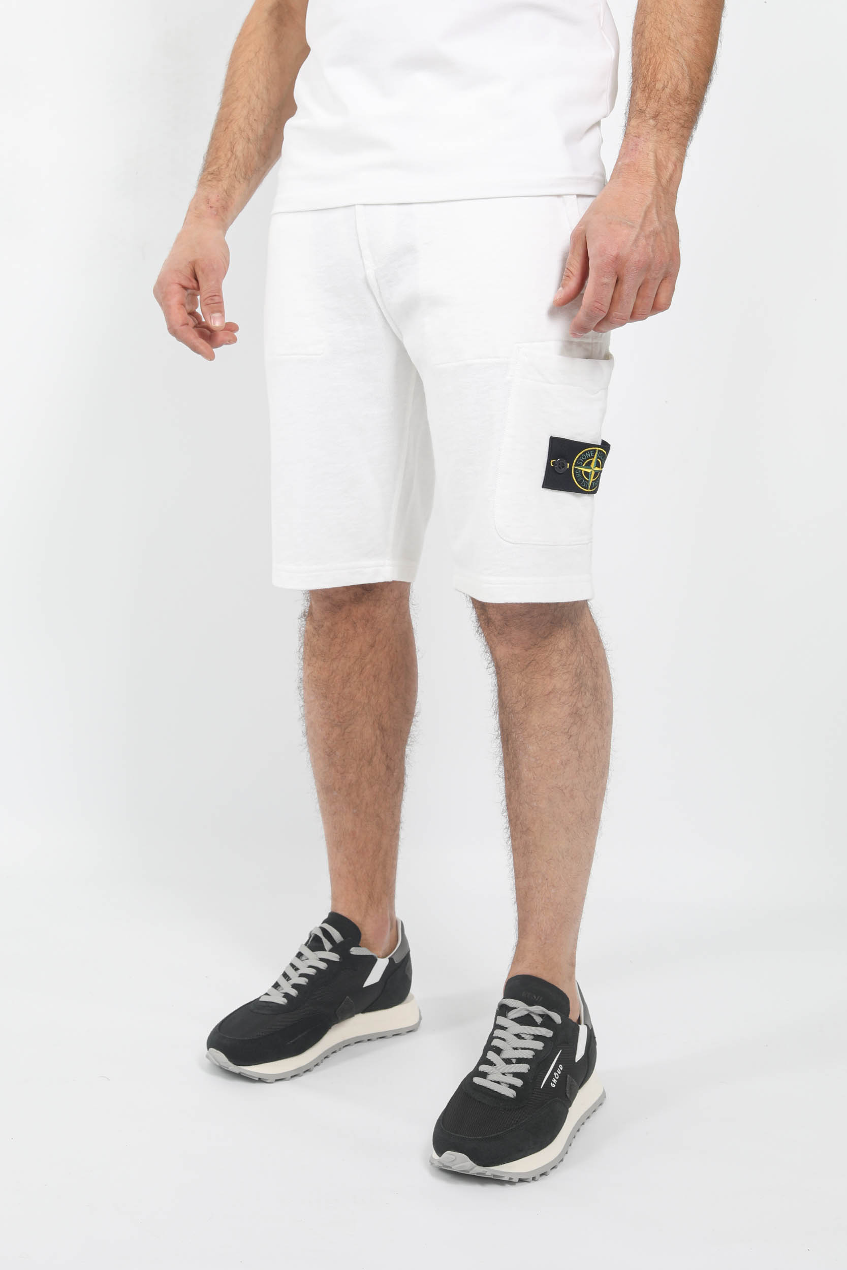 SHORT STONE ISLAND "OLD" BLANC 781564060-V0001