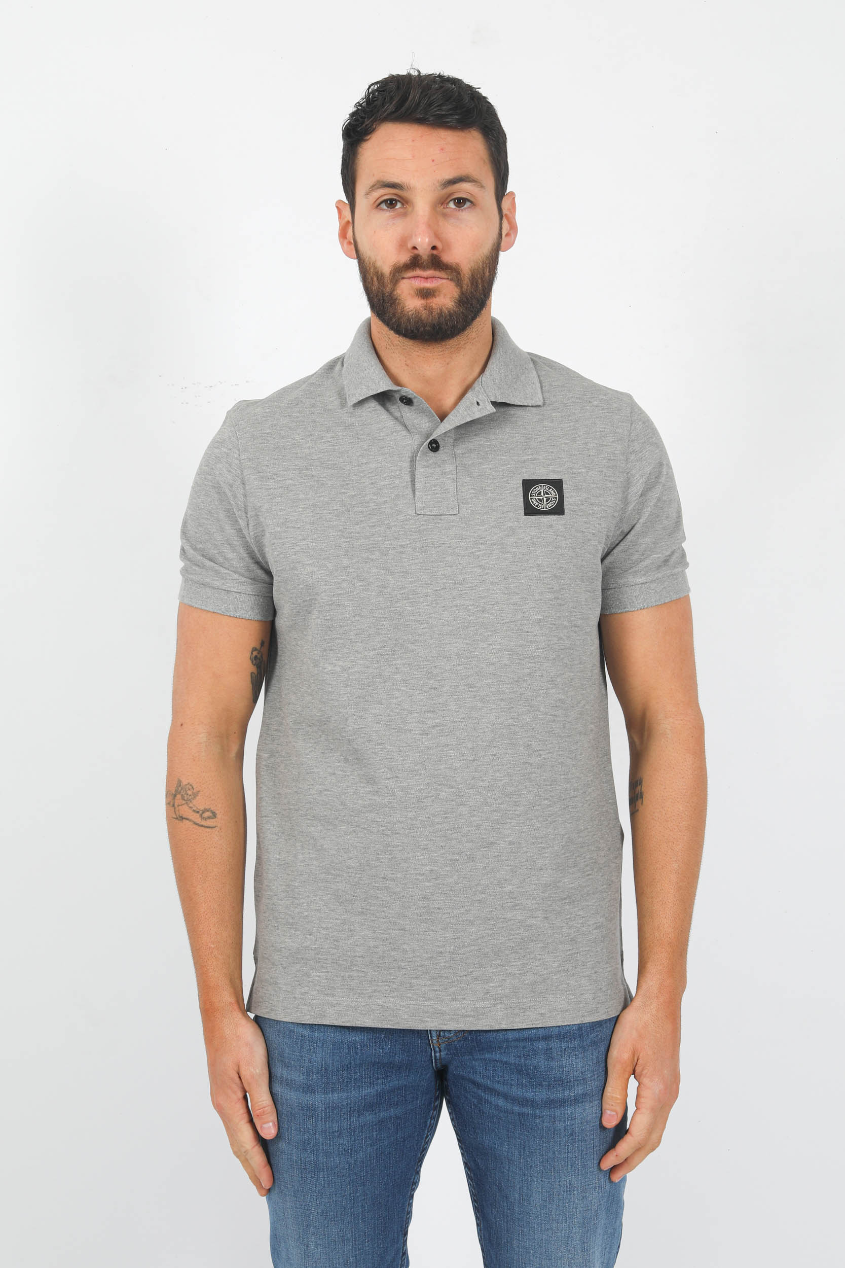 POLO STONE ISLAND GRIS 78152SC17-A0M64