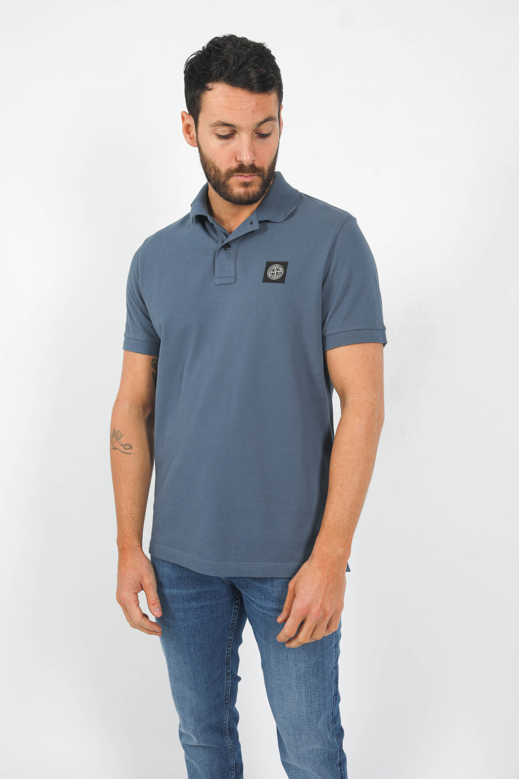 POLO STONE ISLAND BLEU 78152SC17-V0024