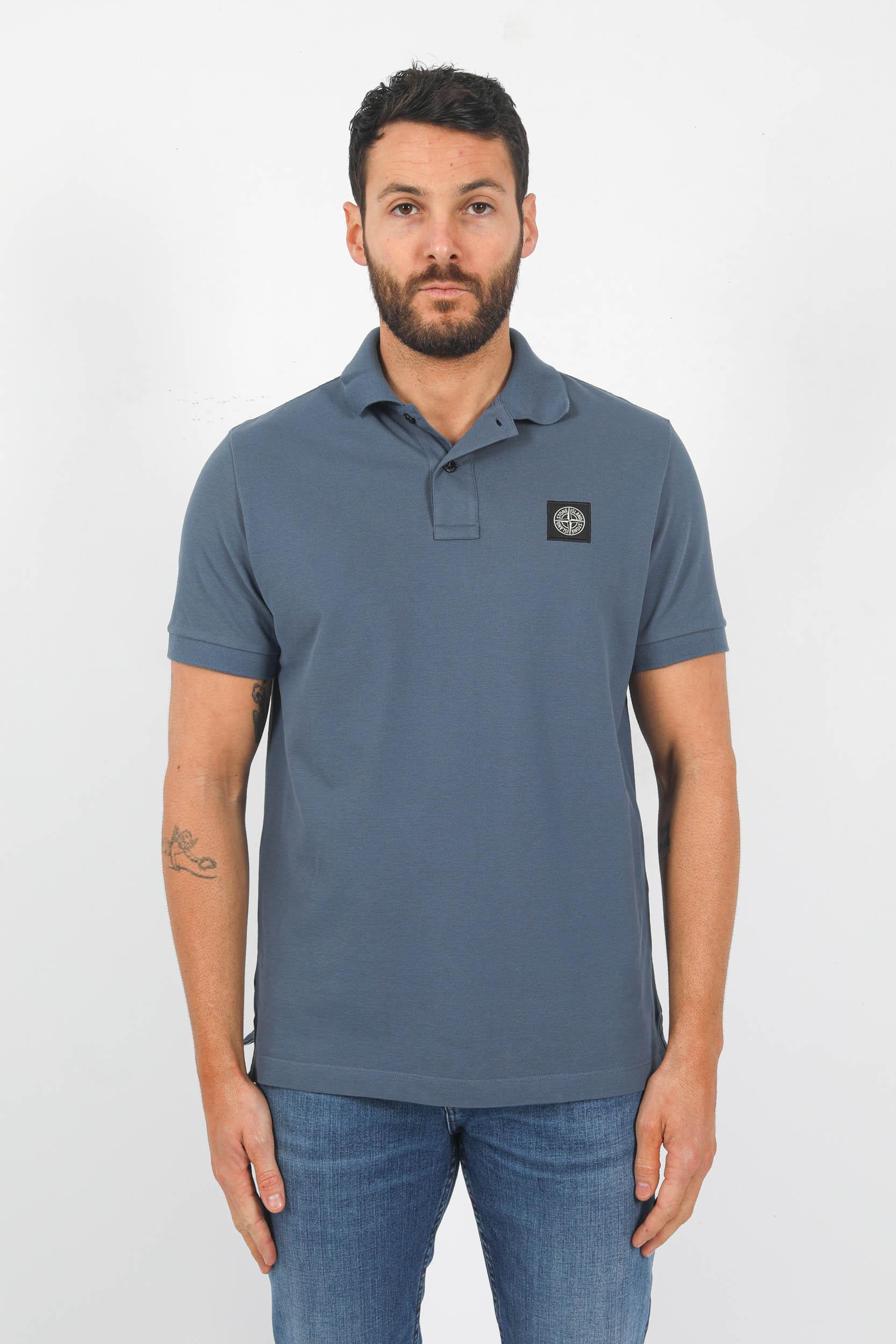 POLO STONE ISLAND BLEU 78152SC17-V0024