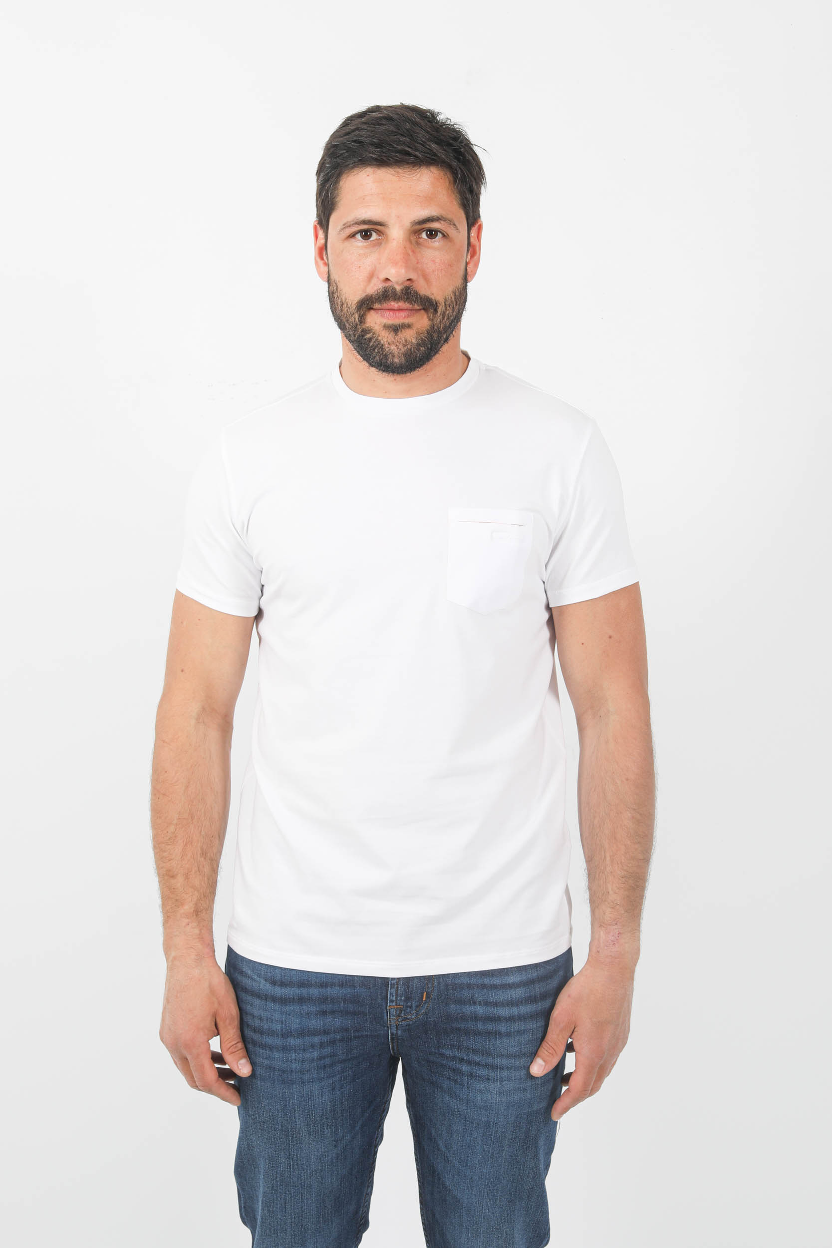 T-SHIRT RRD AVEC POCHE BLANC SES136-09