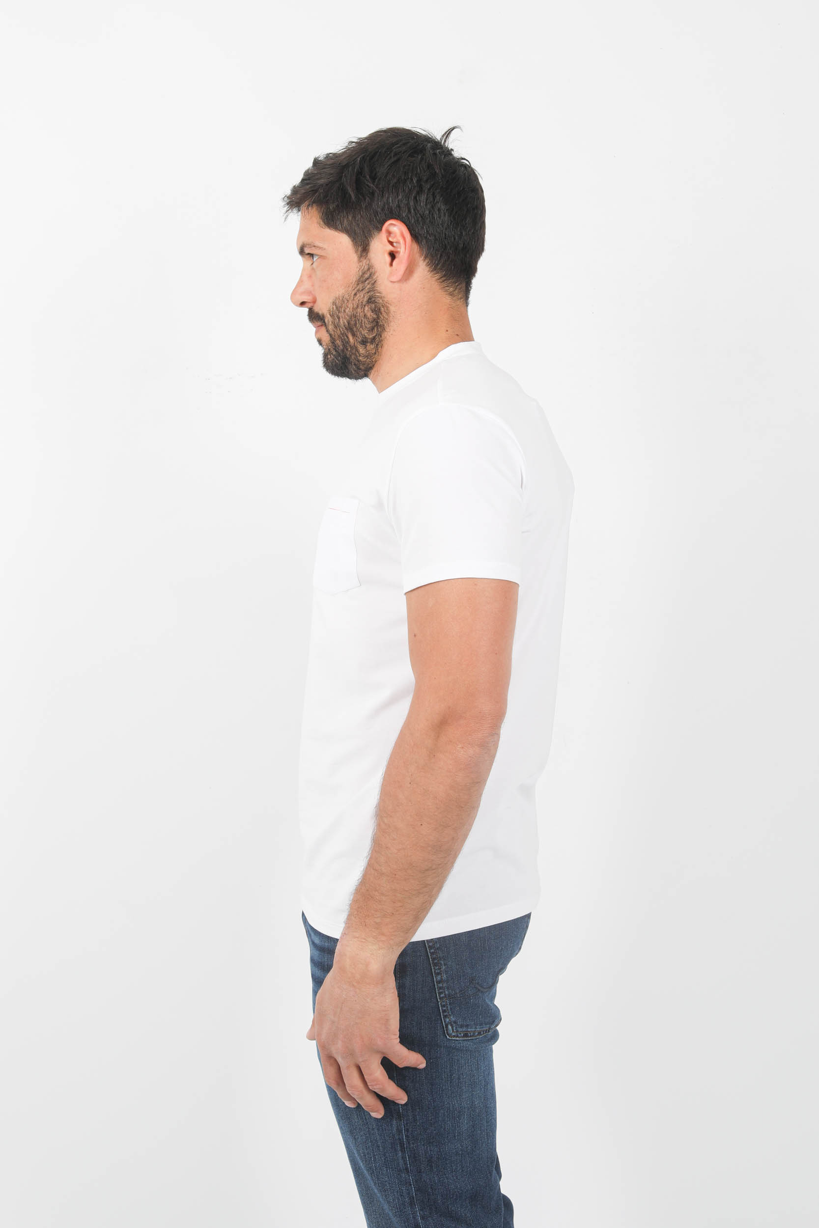 T-SHIRT RRD AVEC POCHE BLANC SES136-09