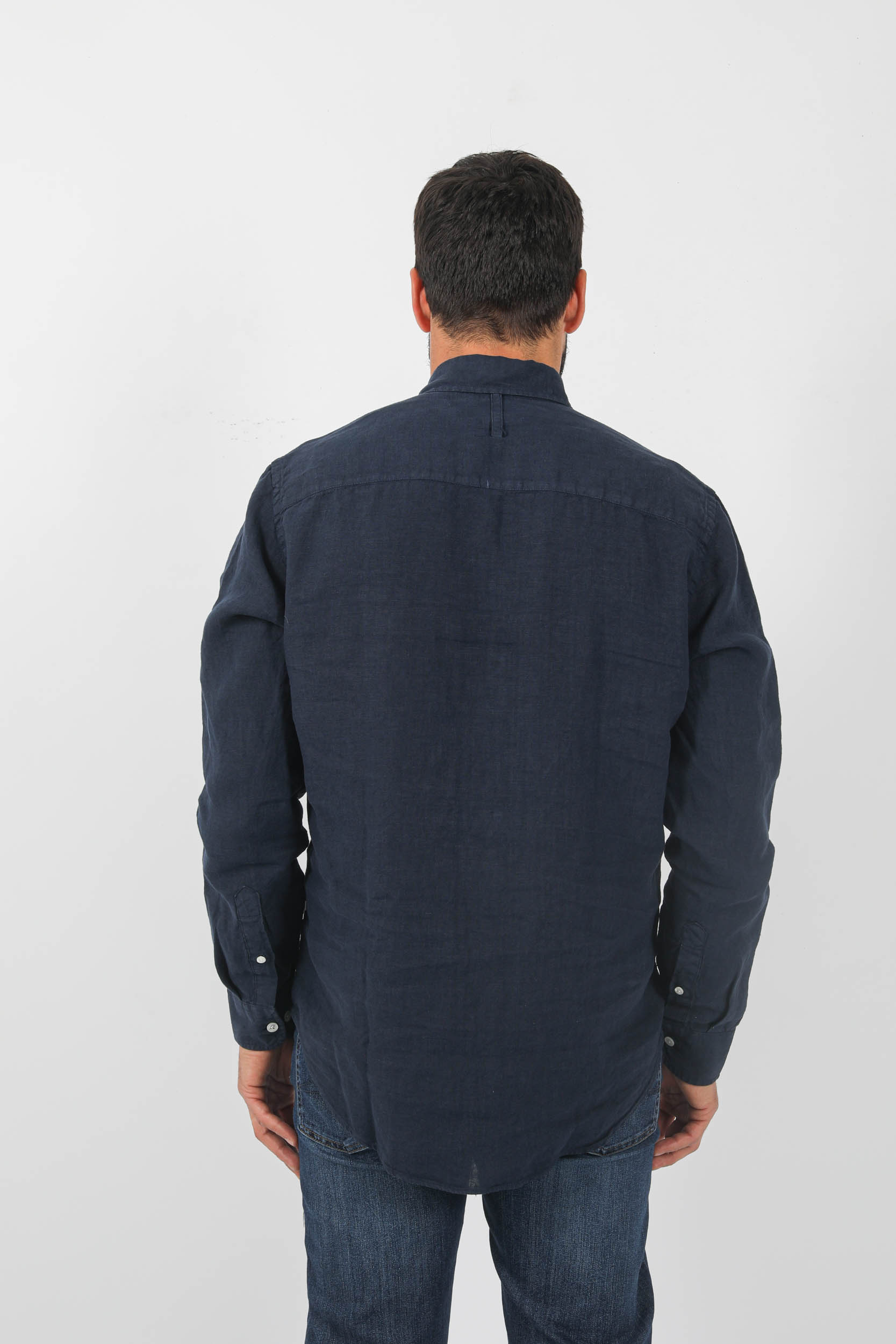 CHEMISE EN LIN NNO7 MARINE ARNE-200