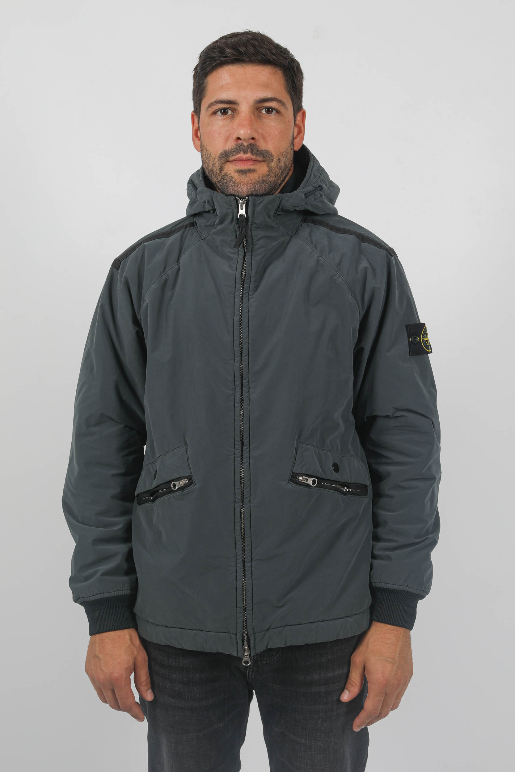 BLOUSON STONE ISLAND PEAU DE PECHE ANTHRACITE 791541631-V0062