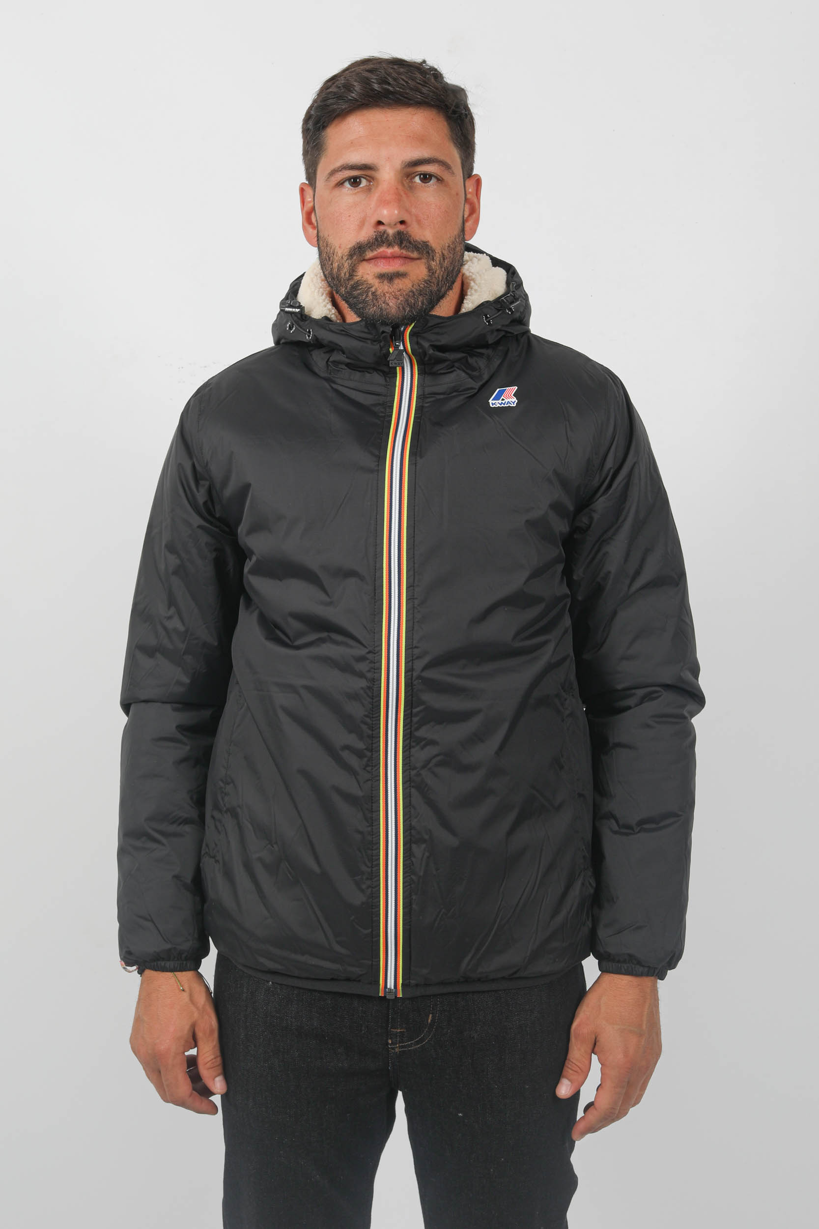 BLOUSON KWAY DOUBLE POLAIRE NOIR K3118TW-USY