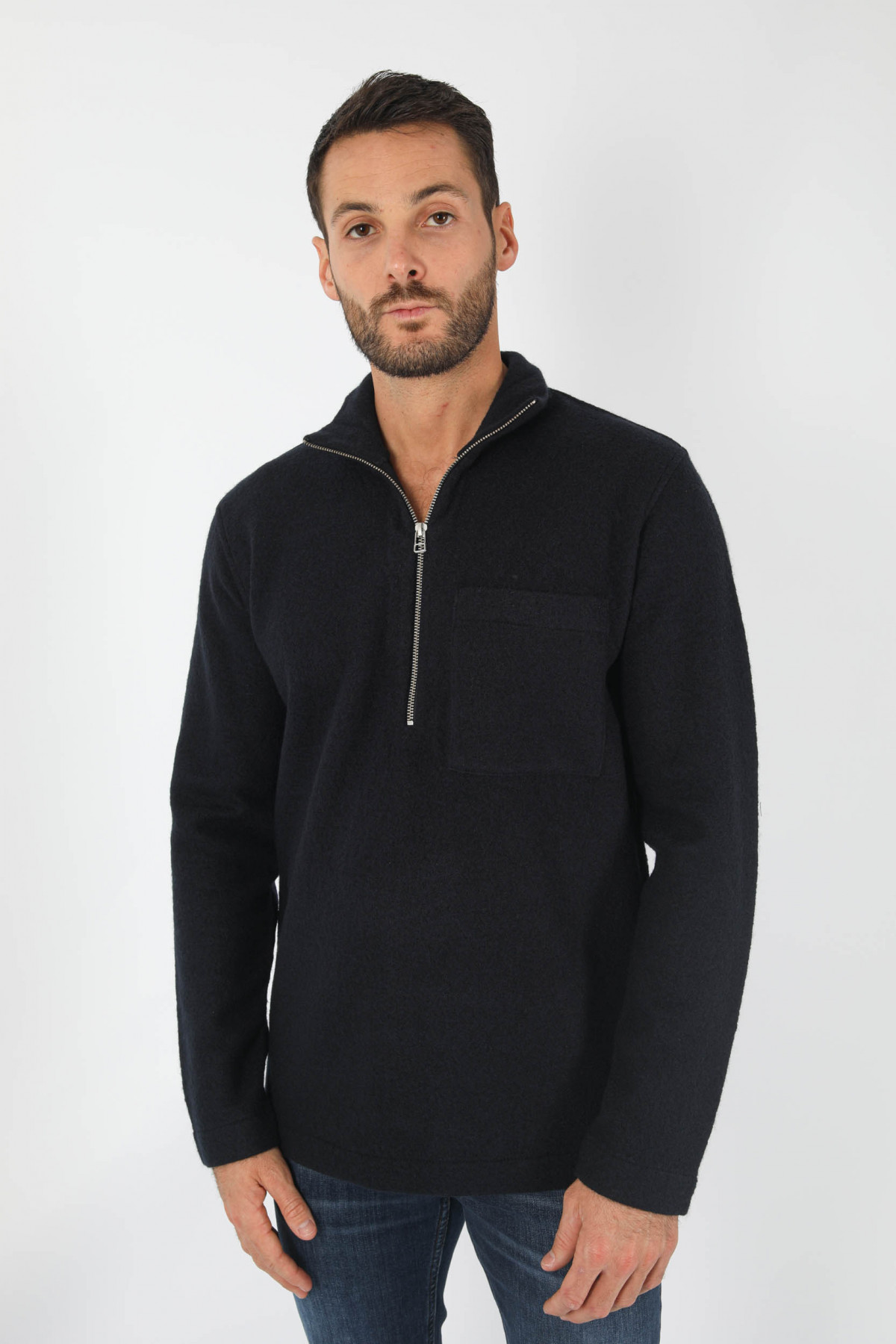 PULL DEMI ZIPPE NNO7 MARINE ANDERS NAVY