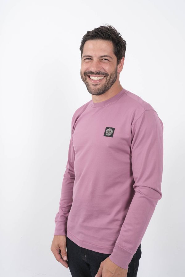 Produit T-SHIRT STONE ISLAND MANCHES LONGUES ROSE 811522713-V0086