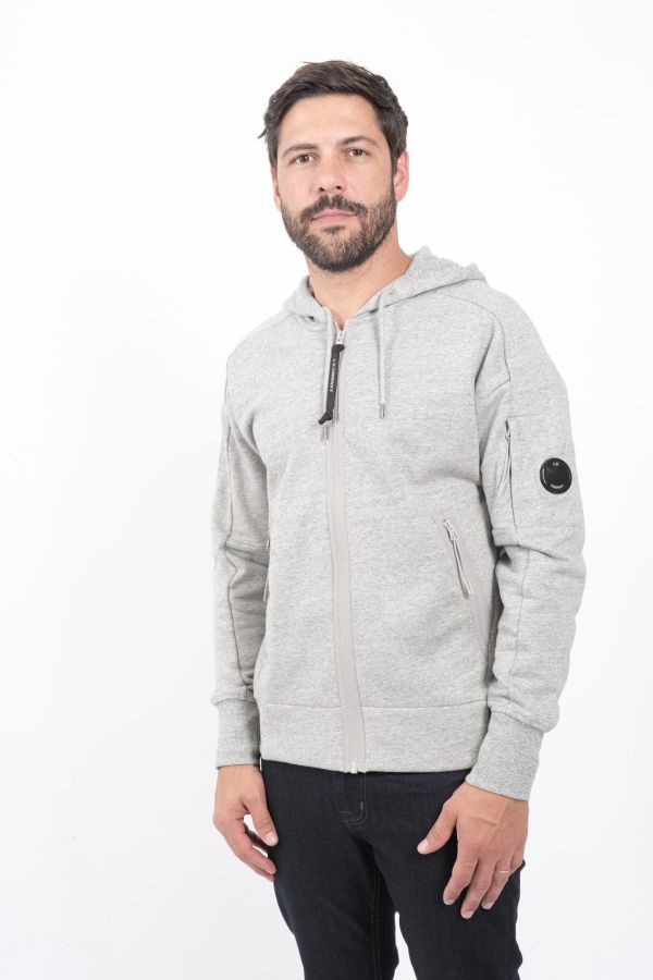 Produit SWEAT C.P COMPANY CAPUCHE ZIPPE GRIS S025A-M94