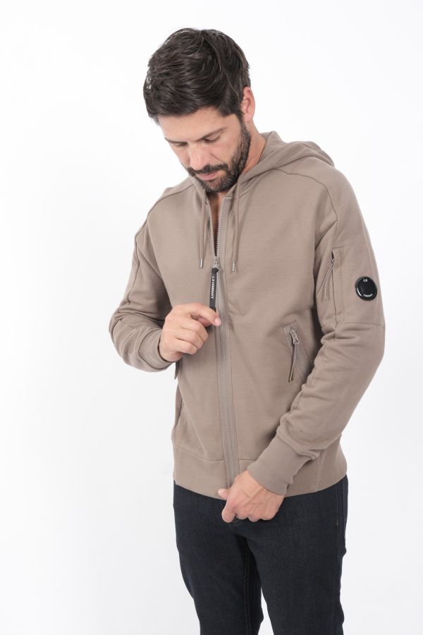 Produit SWEAT C.P COMPANY CAPUCHE ZIPPE BEIGE S025A-359