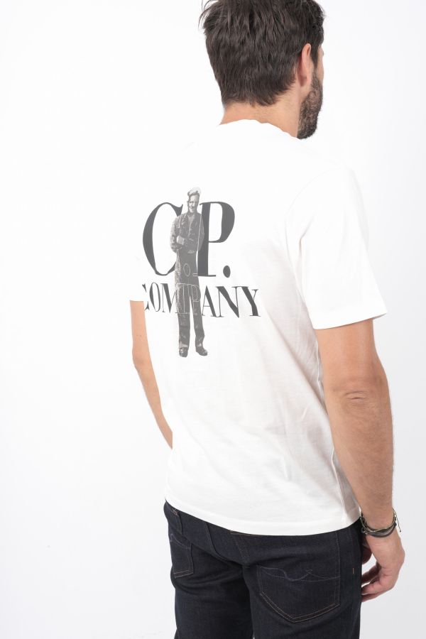 Produit TEE-SHIRT C.P COMPANY IMPRIME DOS BLANC S167A-103