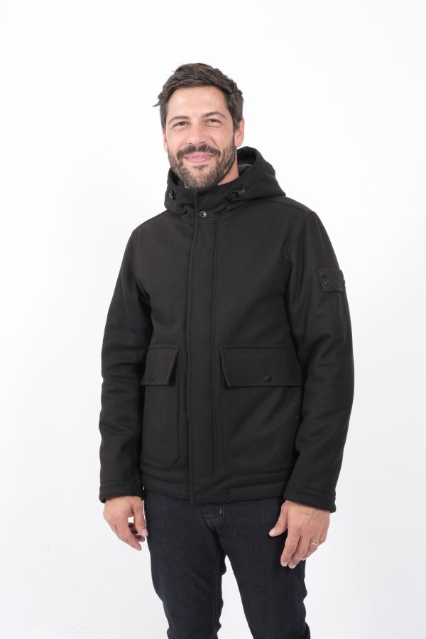 Produit DUFFLE-COAT STONE ISLAND GHOST LAINE NOIR 8115454F4-V0029