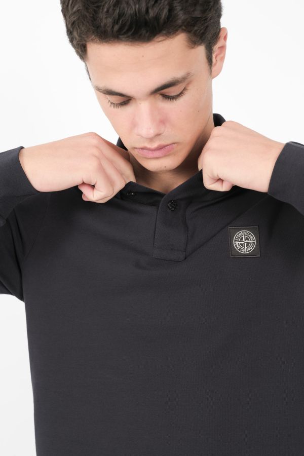 Produit POLO STONE ISLAND COL AVEC LISERE MANCHES LONGUES MARINE81152SL18-A0020