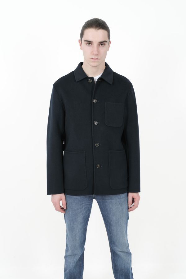 Produit MANTEAU WOOLRICH COURT EN PURE LAINE VIERGE BLEU U0975-3989