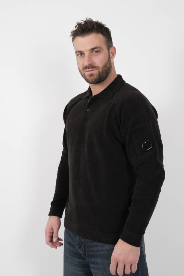 Produit PULL C.P COMPANY COL CHEMISE NOIR N070A-999