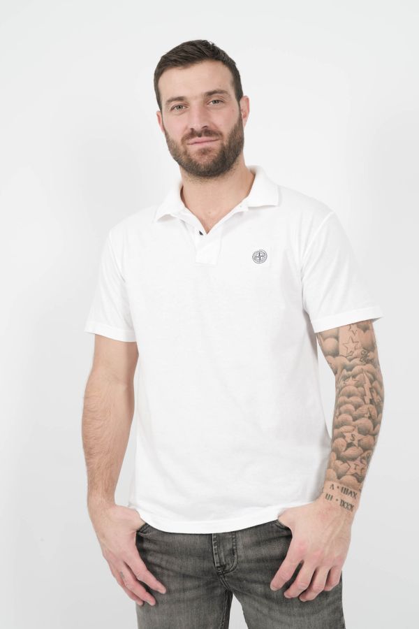 Produit POLO STONE ISLAND LOGO INVERSE BLANC S152225S57-V0001