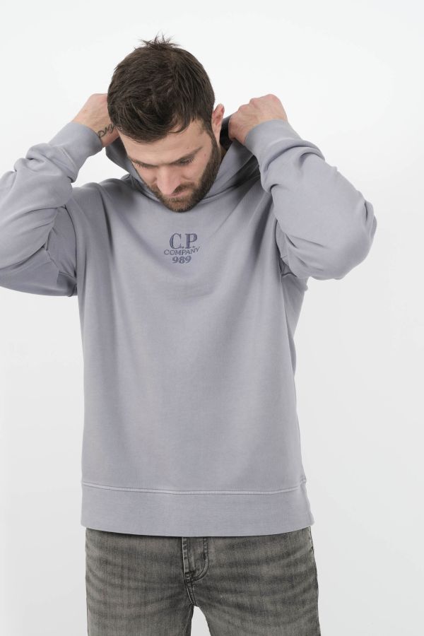 Produit SWEAT C.P COMPANY A CAPUCHE LOGO VIOLET LAVANDE S260A-774